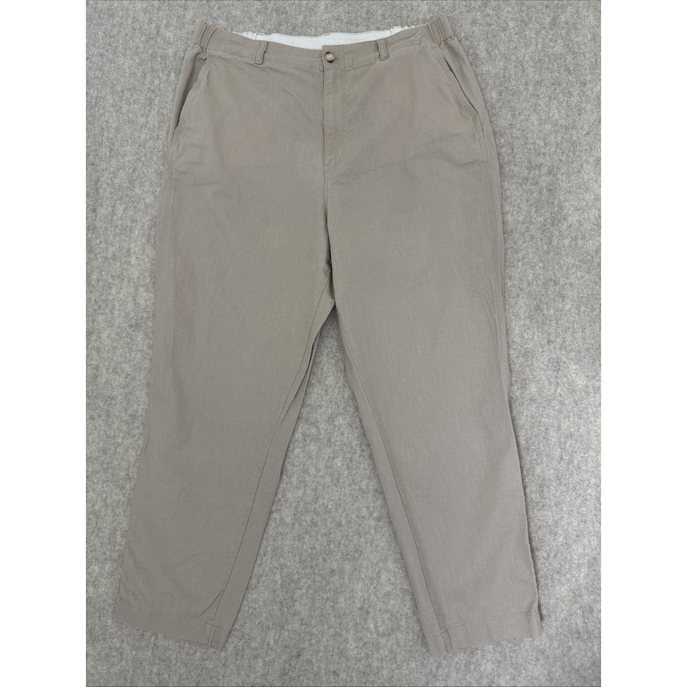 Uniqlo Linen Cotton Tapered Pants Tan Ankle Length Womens XLarge
